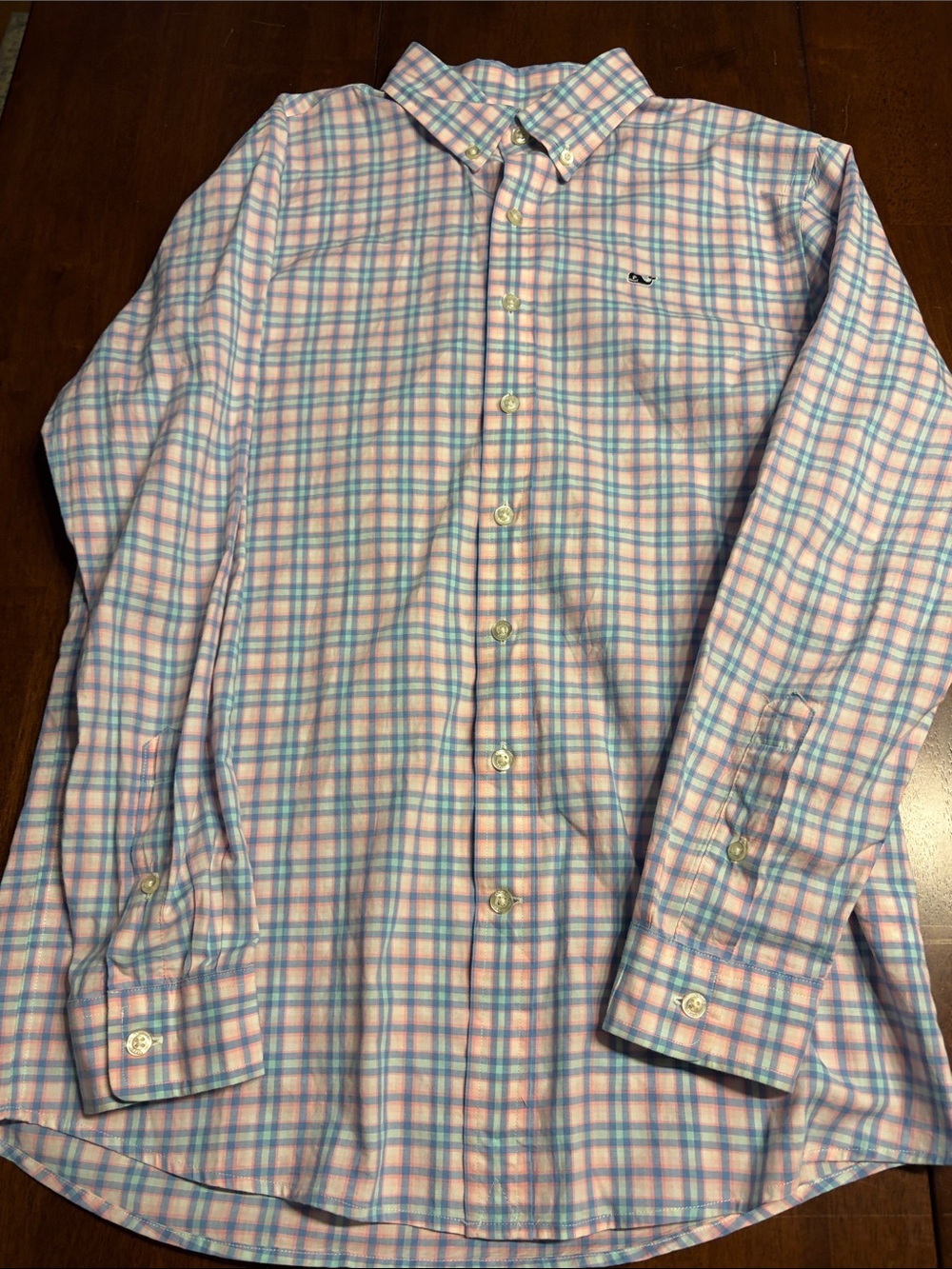 Vineyard Vines Pink & Blue Plaid Button-Down Shirt